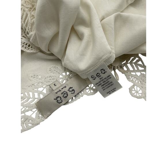 Sea New York 'Marcella' White Cotton Dress Size 2 - Picture 4 of 4